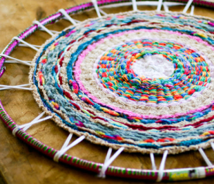 Woven Hula Hoop Rug
