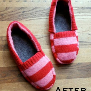Upcycled Sweater Slippers
