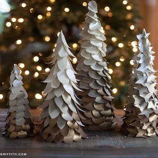 Gold Ombre Paper Trees