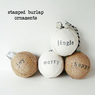 Stamped Burlap Baubles