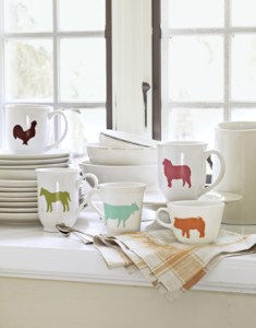 Stencilled Animal Mugs