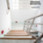Stairwell with exits marked