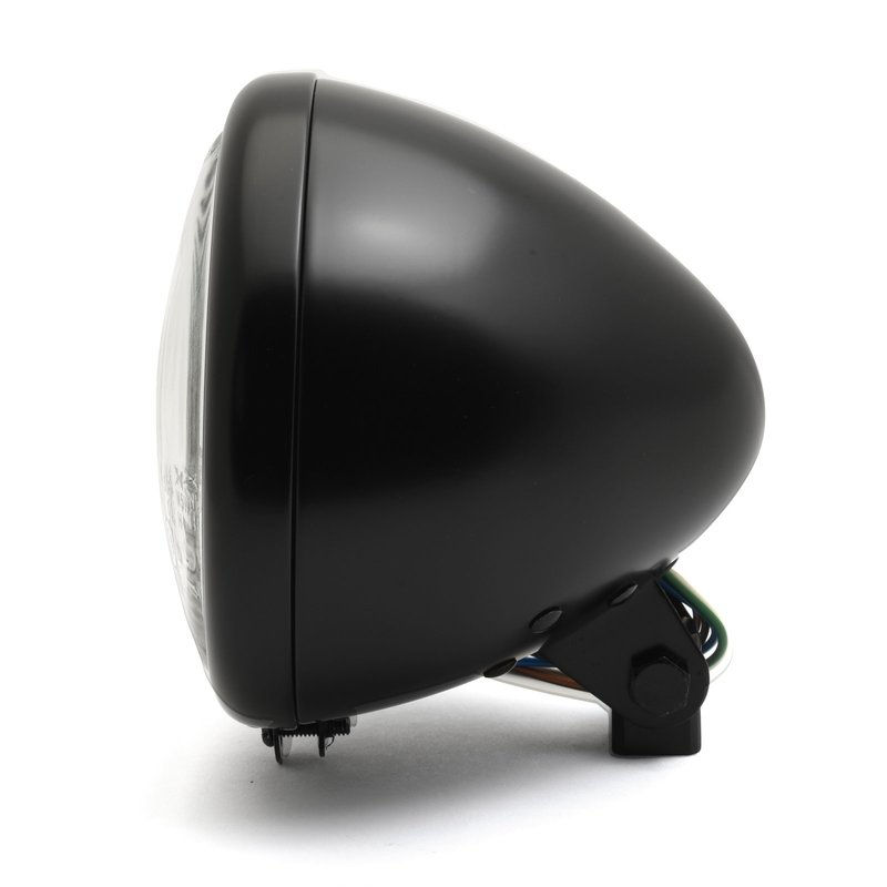 springer 5 3/4" blk headlamp - custom clear lens (ECE)