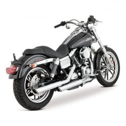 vance & hines twin slash 3" slip-on pcx mufflers chr - 91-17 Dyna