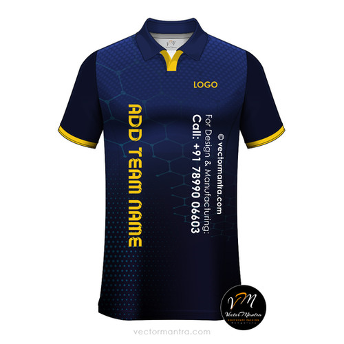 Navy Blue Collared Jersey Printing | Shop Custom Sportswear