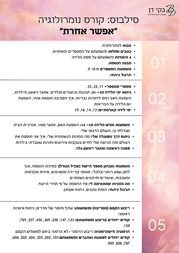 סילבוס קורס נומרולוגיה