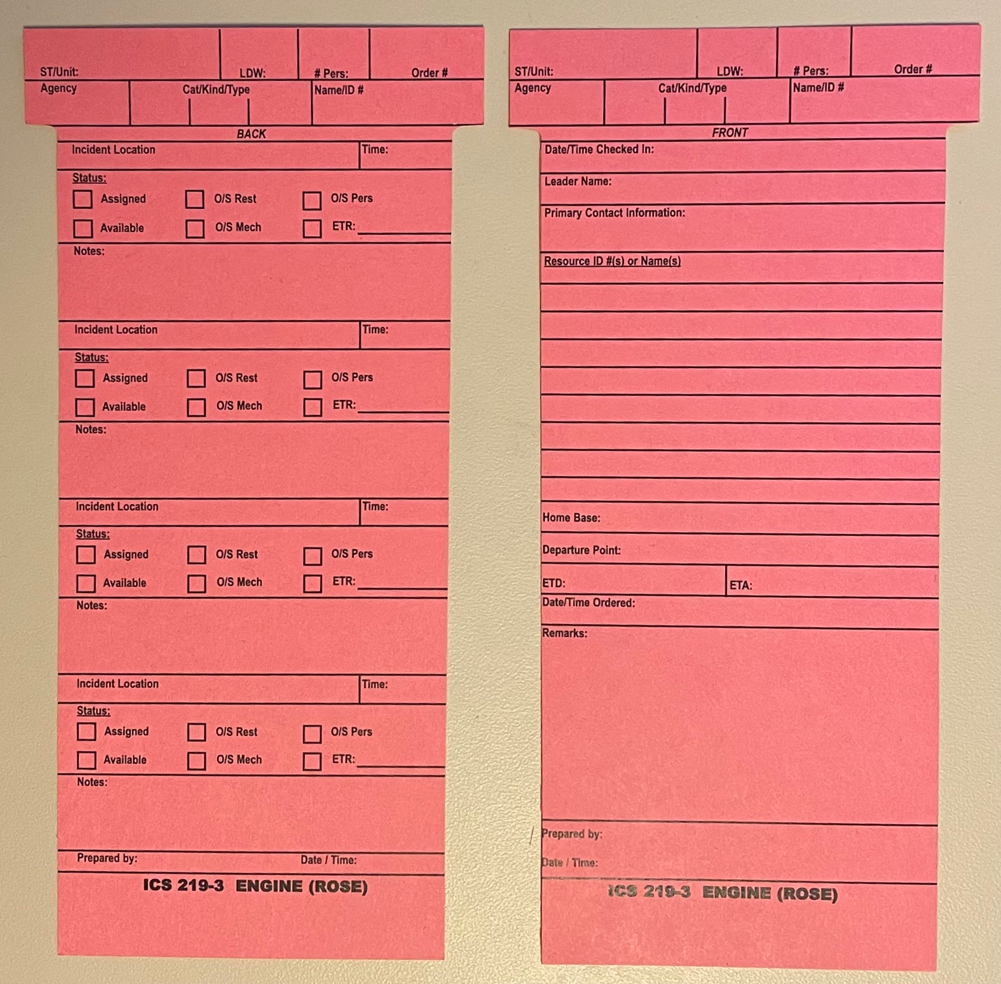 ICS-219-3: Engine Card - Rose