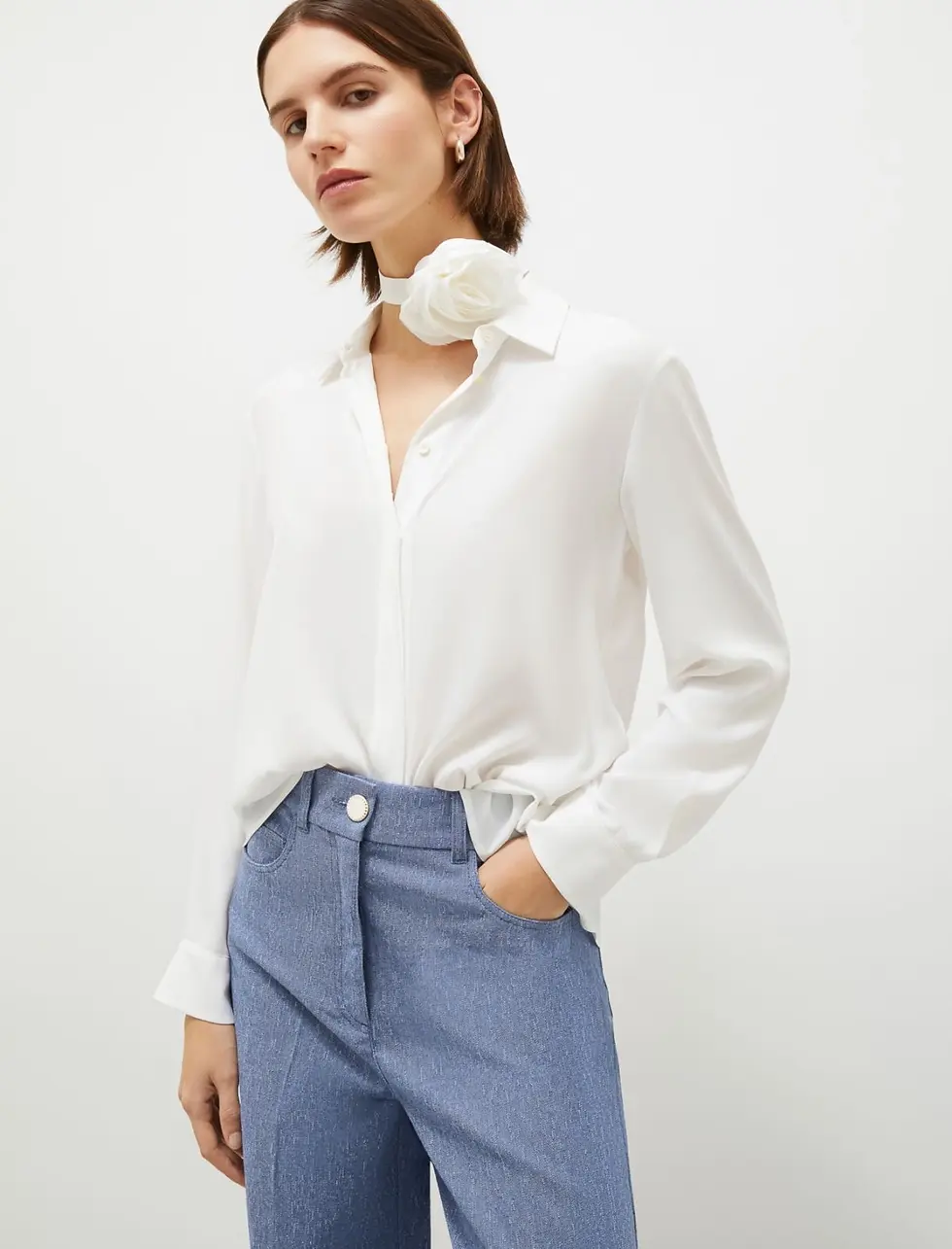 Marella Camicia in crêpe con cintura a fiore Inaco PE25