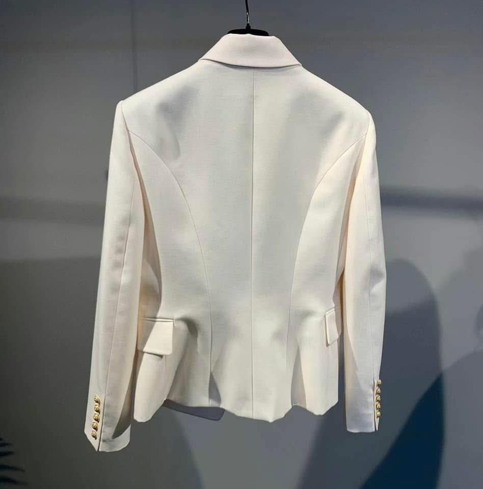 縮圖：Balmain  經典雙排扣奶白色西裝外套