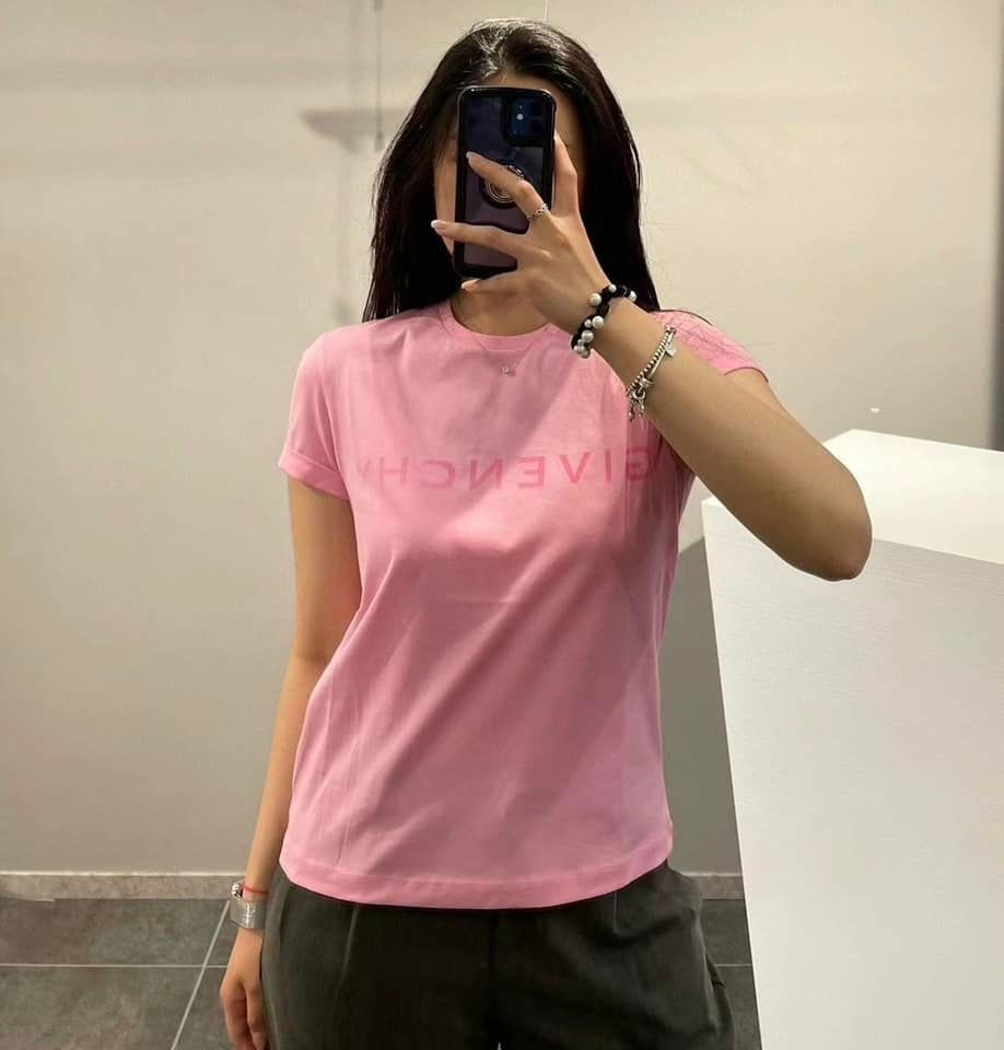 縮圖：GIVENCHY 女童漸變大Logo粉T 