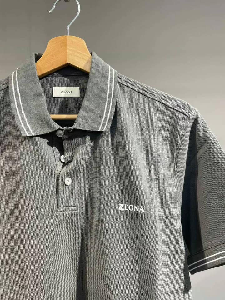 縮圖：ZEGNA 灰色男士POLO衫