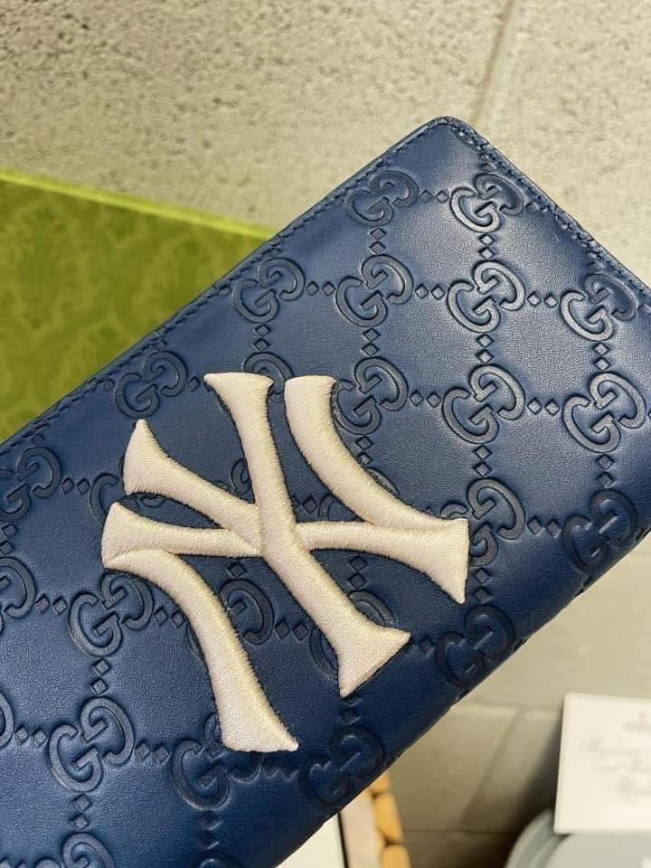 縮圖：GUCCI NY聯名全皮大雙G壓紋長夾