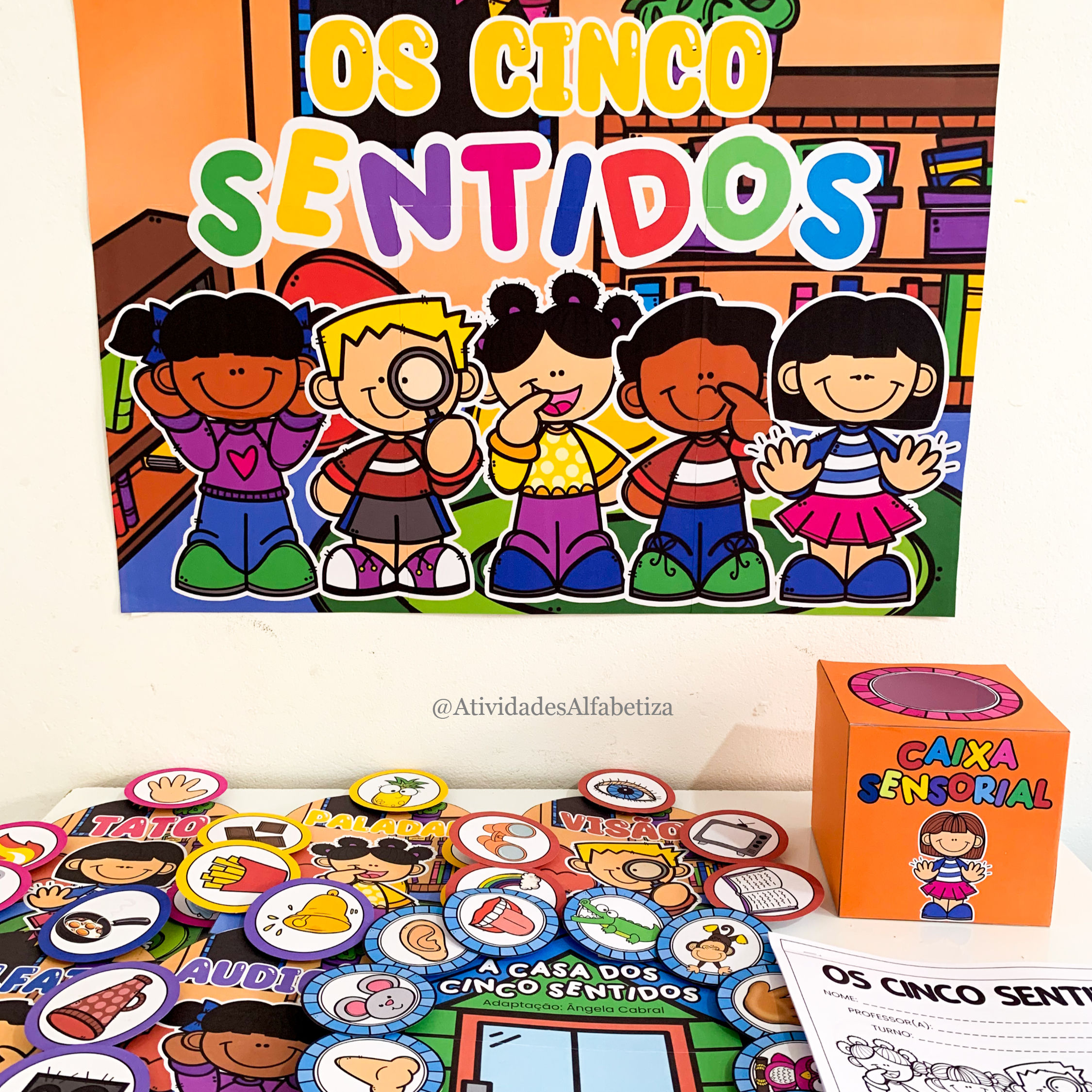 kit atividade 5 sentidos educação infantil