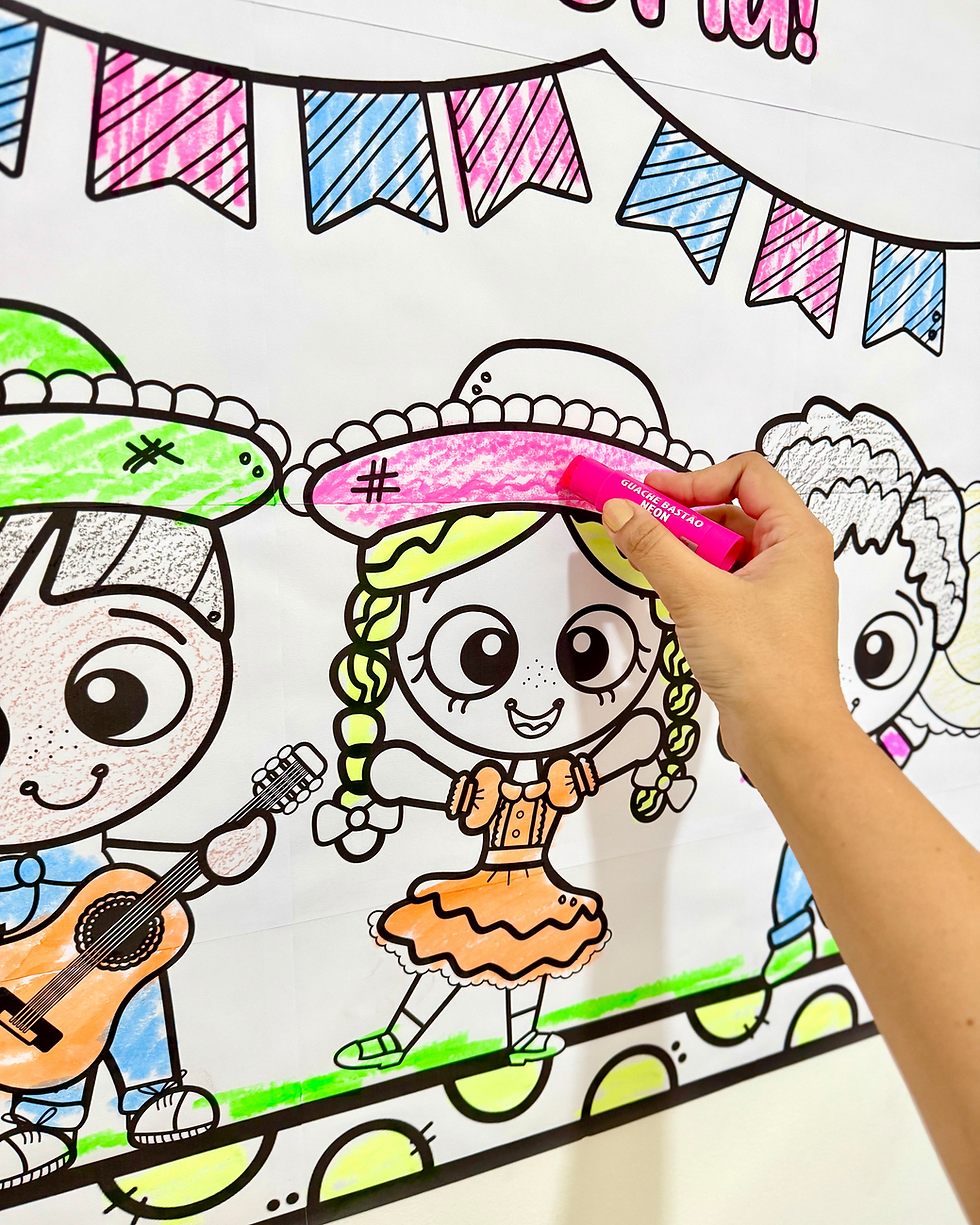 Miniatura: 🌽👩🏽‍🌾 Painel Interativo Colaborativo para colorir tema Festa Junina