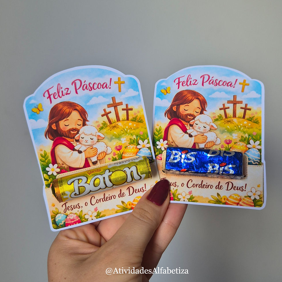 Miniatura: Cartão Jesus a verdadeira Páscoa – Lembrancinha de Páscoa para Batom/Bis (PDF)