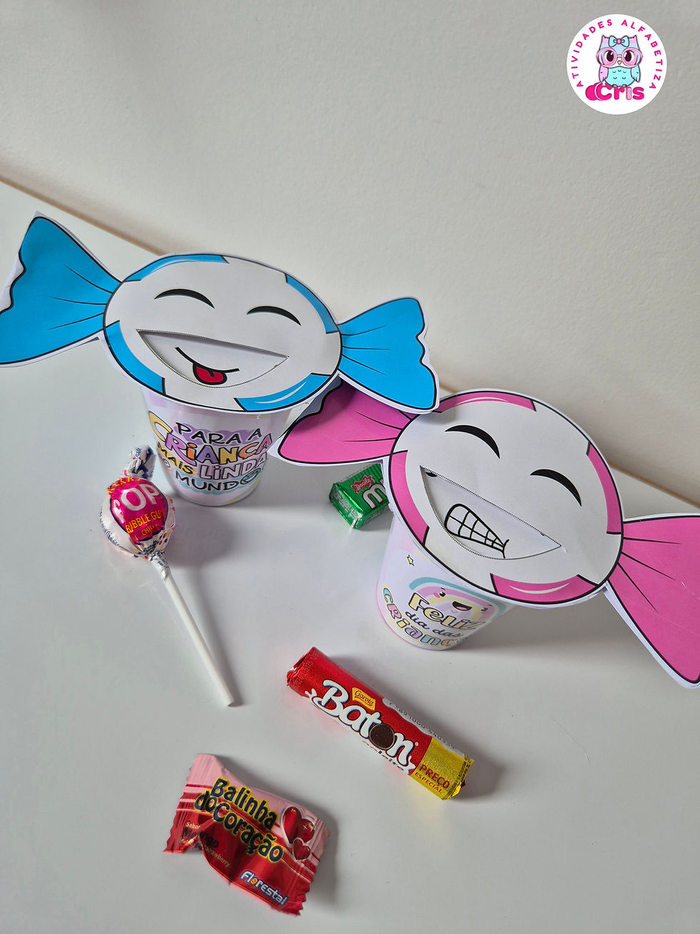 Miniatura: 🥛🎉🍬  Copo Divertido | Lembrancinha Bala Dia das Crianças
