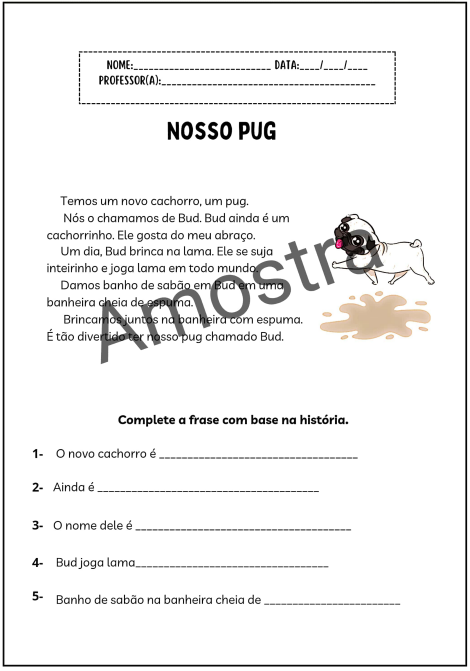 Thumbnail: Amostra apostila de atividades leitura e interpretação 3° ano