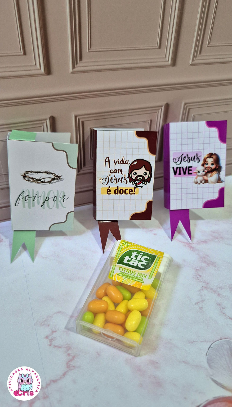 Miniatura: Lembrancinha de páscoa / Mini bíblia porta tictac ou chocolate bis