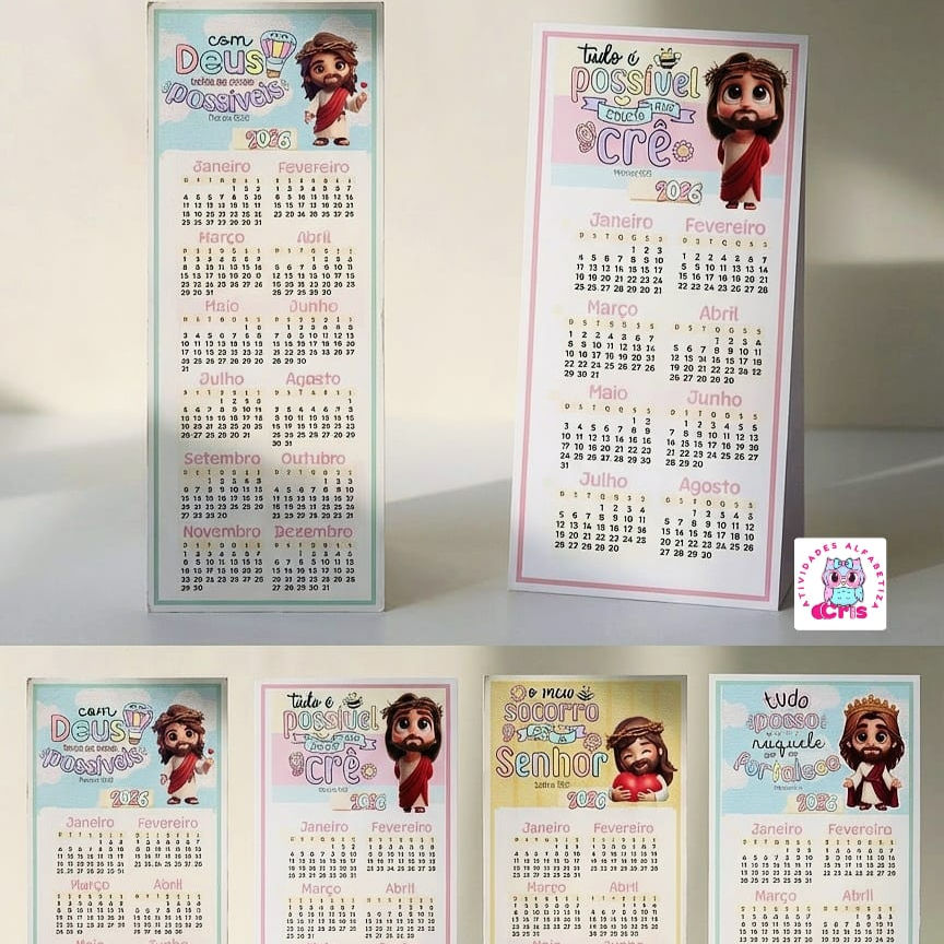 Miniatura: ✝️💞 Calendário Marca Página Jesus Cut | Com Frases Bíblicas