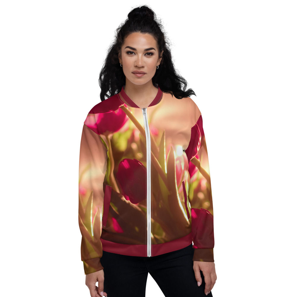 Excusiva, hermosa chaqueta bomber decorada