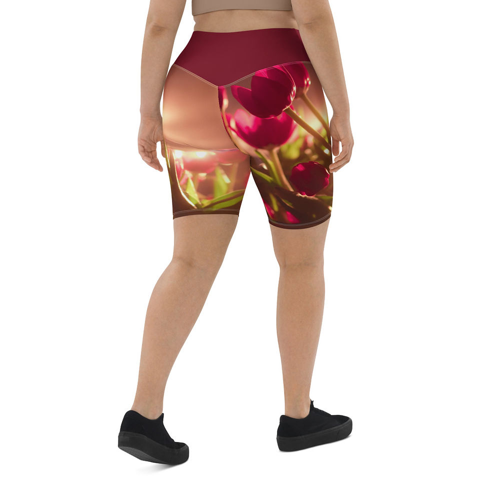 Thumbnail: Red Tulips Athletic Breathable, Comfortable, Bikers’ Shorts