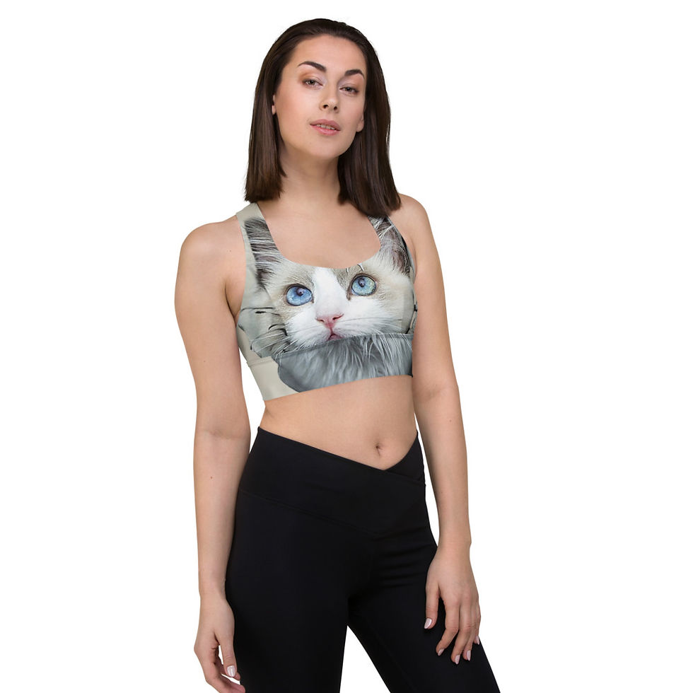 Thumbnail: Cat Love woman's Longline sports bra