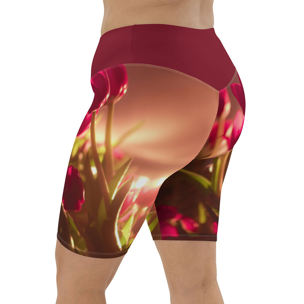 Thumbnail: Red Tulips Athletic Breathable, Comfortable, Bikers’ Shorts