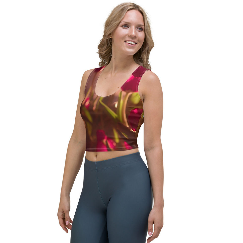 Thumbnail: Red Tulips Hugging, Cheerful, Fit Designed, Crop Top