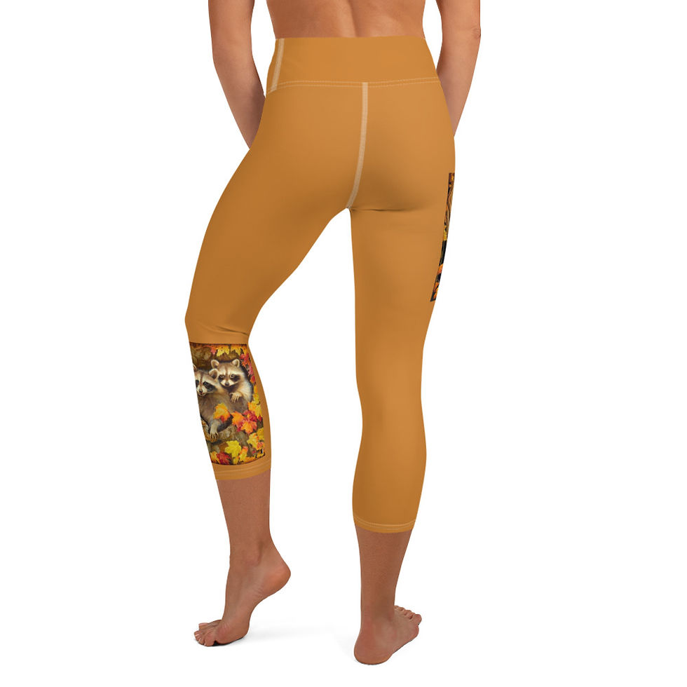 Thumbnail: Cute Mapache Breathable, Super Soft Capri Leggings