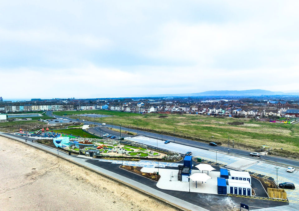 Aerial view of Redcar Beach Base