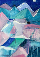 Abstract painting inspired by nature, created by Norwegian visual artist Kristin Romberg. Contemporary art with expressive colors and textures. Acrylic on canvas. Keywords: abstract art, modern painting, nature inspired, contemporary artist, art for sale, Kristin Romberg.