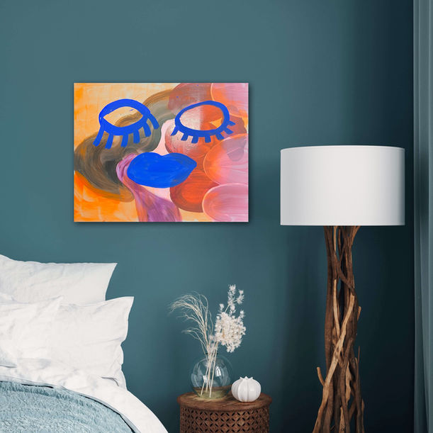 Abstract painting inspired by nature, created by Norwegian visual artist Kristin Romberg. Contemporary art with expressive colors and textures. Acrylic on canvas. Keywords: abstract art, modern painting, nature inspired, contemporary artist, art for sale, Kristin Romberg.