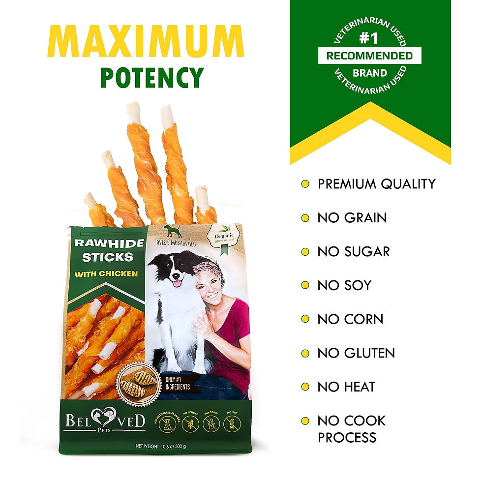 Thumbnail: Dog Rawhide Sticks Wrapped with Chicken Pet Natural Chew Treats Grain Free Snack