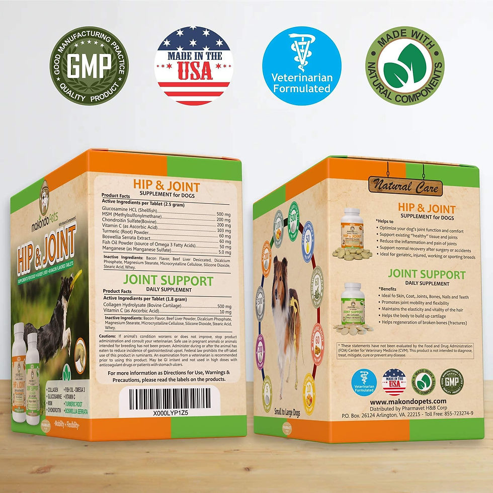 Thumbnail: Hip and Joint Supplement for Dogs with Chondroitin Collagen for Dogs Turmeric