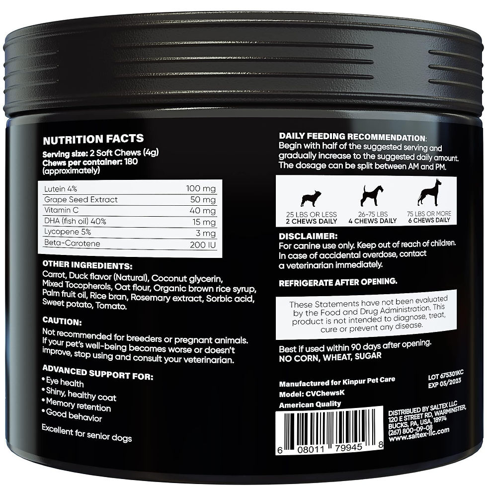Thumbnail: Eye Vitamins for Dogs Vision Supplement for Tear Stains Dog Eye Care Duck Flavor