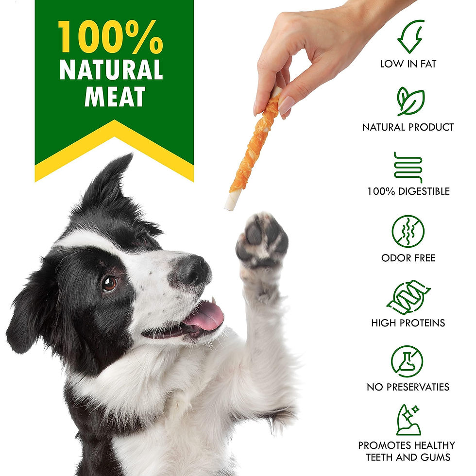 Thumbnail: Dog Rawhide Sticks Wrapped with Chicken Pet Natural Chew Treats Grain Free Snack