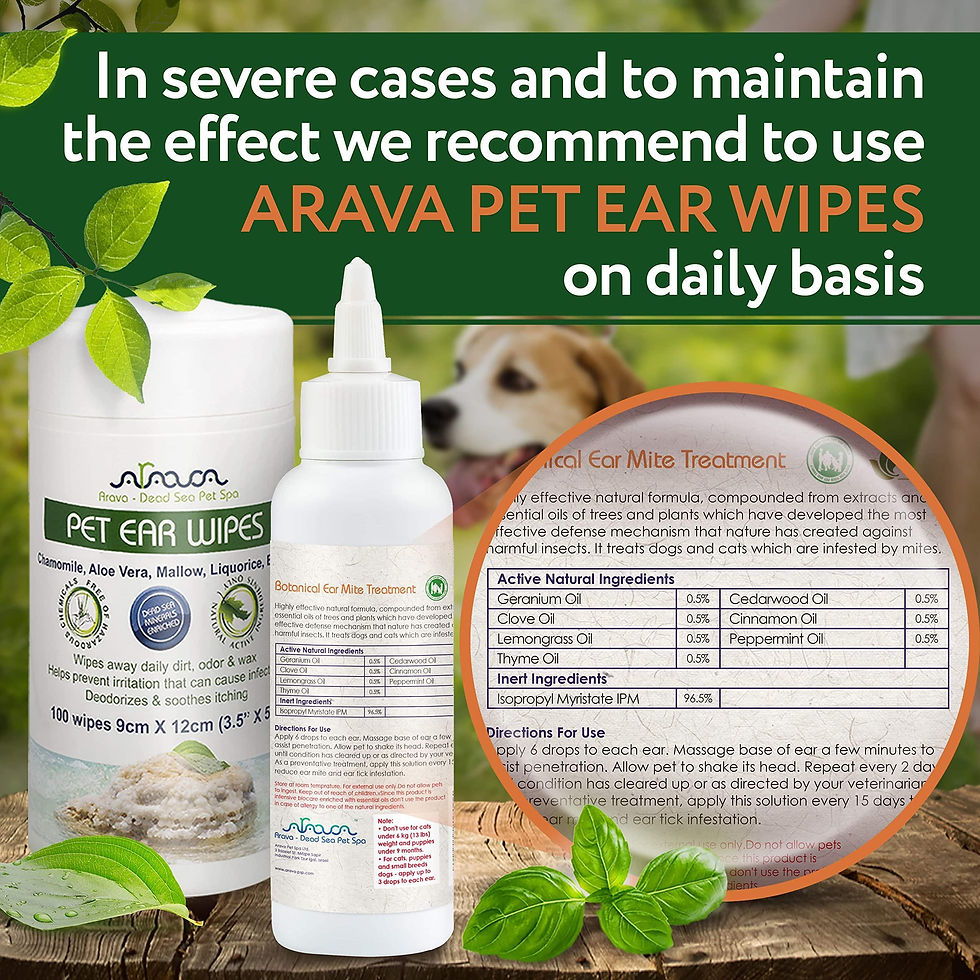 Thumbnail: Natural Ear Mite Treatment for Dogs & Cats Pet Ear Mites Infection Cleaner
