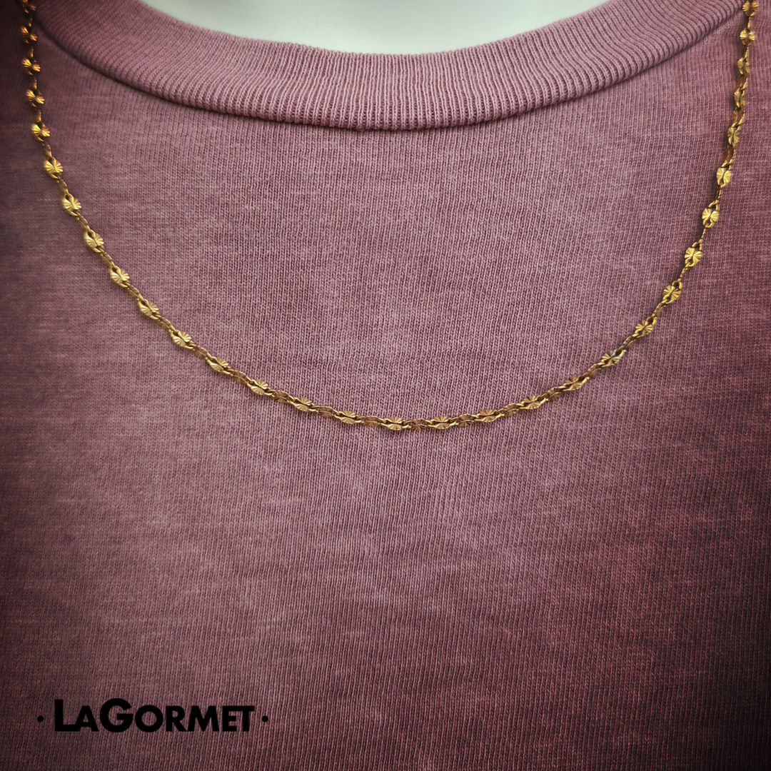 LaGormet | שרשרת בעז - גורמט זהב עדין עם טקסטורה