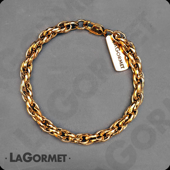 LaGormet | צמיד גלית - גורמט זהב חוליות שזורות