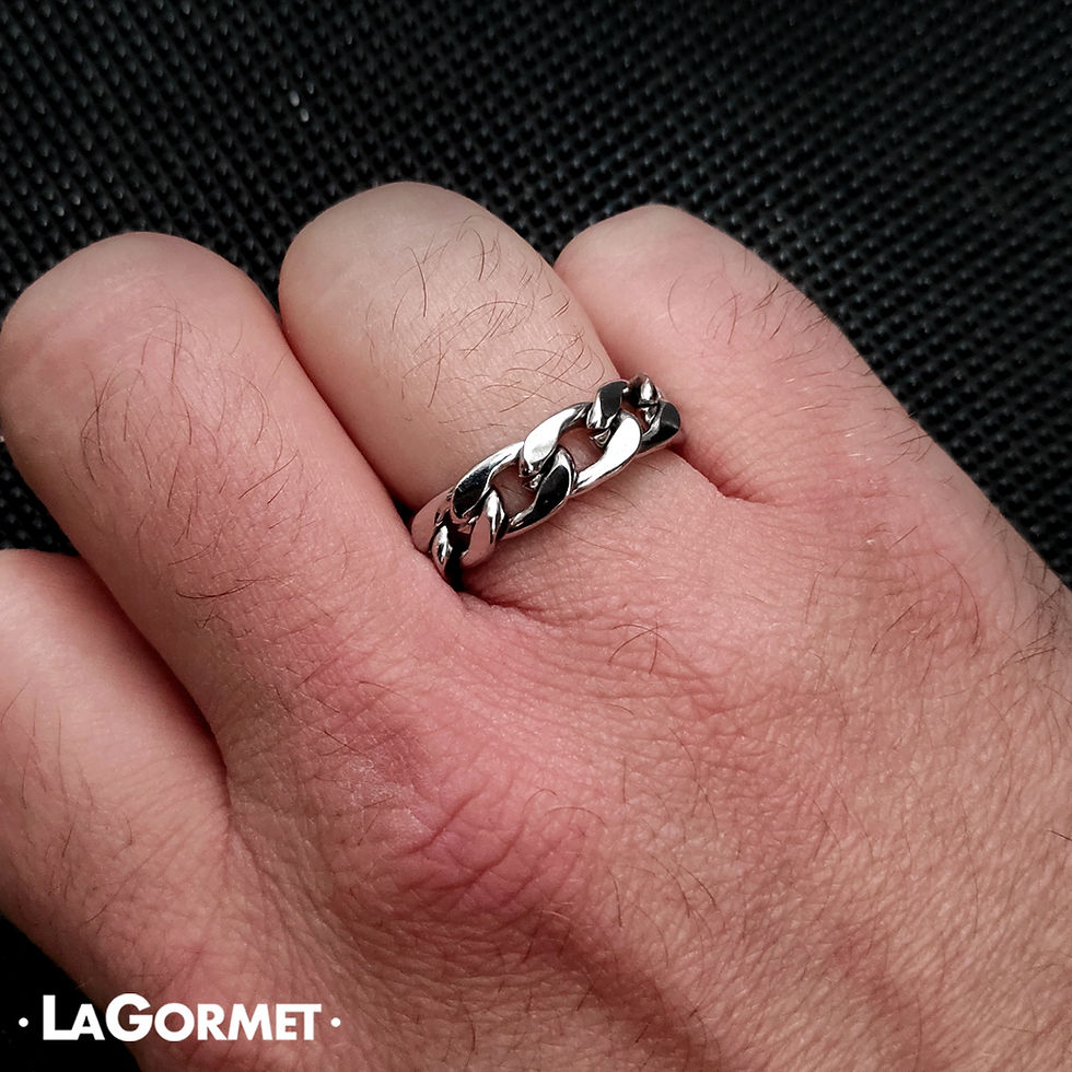 LaGormet | טבעת גורמט חוליות שטוחות - טבעת צור