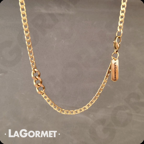 LaGormet | שרשרת אבירם - גורמט זהב חוליות מעוצב