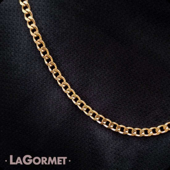 תמונה ממוזערת: LaGormet | שרשרת פלטי - גורמט זהב חוליות מעוקלות