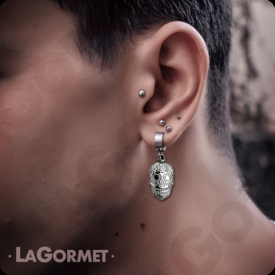 תמונה ממוזערת: LaGormet | עגיל בלהה - עגיל גולגולת מסוגננת