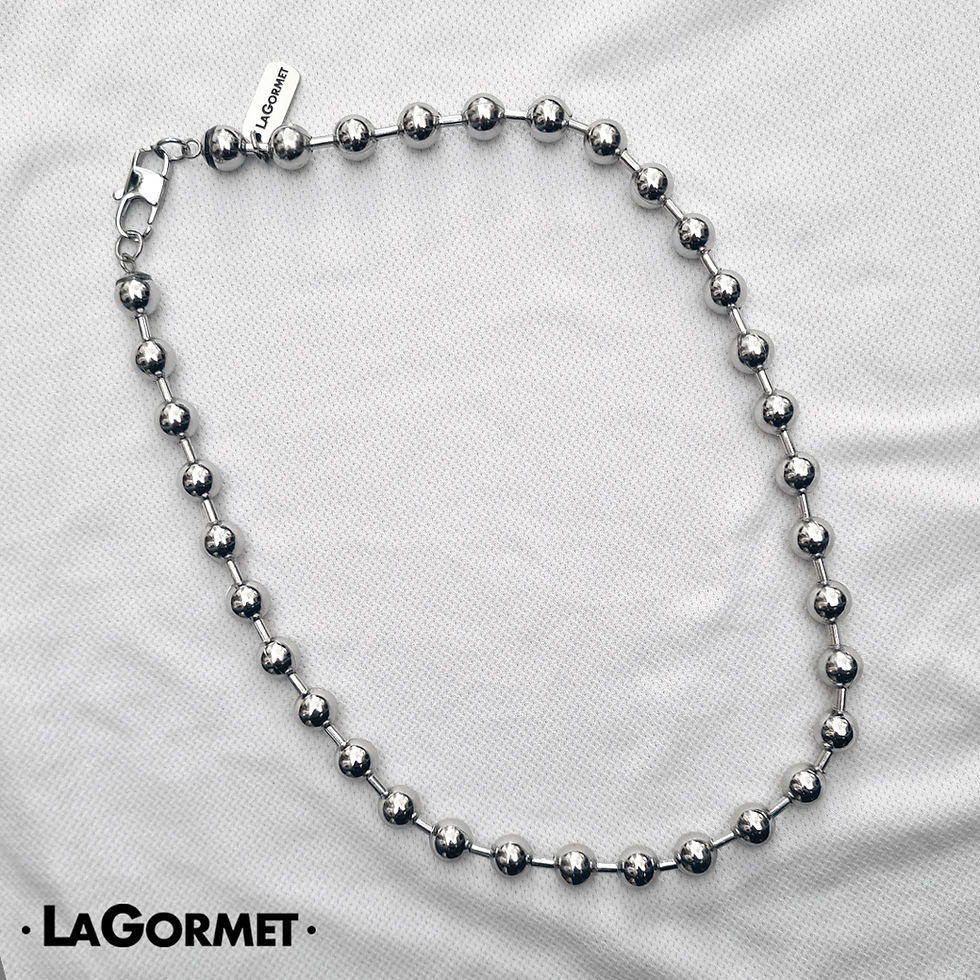 LaGormet | שרשרת עובדיה - גורמט חרוזי פלדה גדול