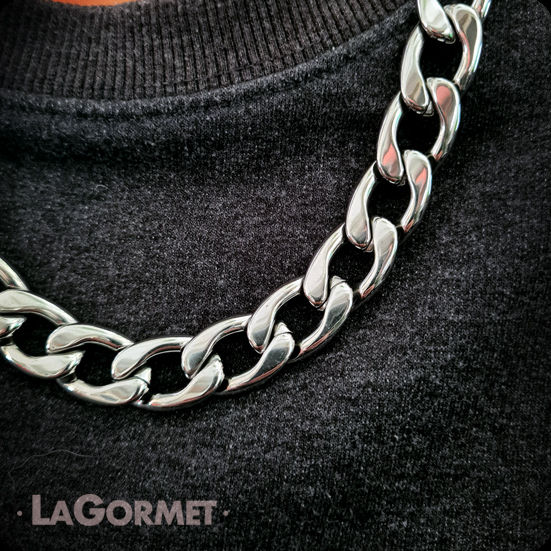 תמונה ממוזערת: LaGormet | שרשרת תרח - גורמט חוליות רחב (15 מ"מ)