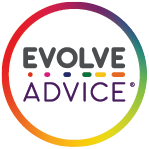 Evolve Advice education marketing materials aligned with brand identity