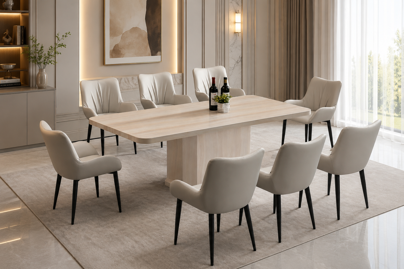 Carlisle Marble Dining Set 1+8
