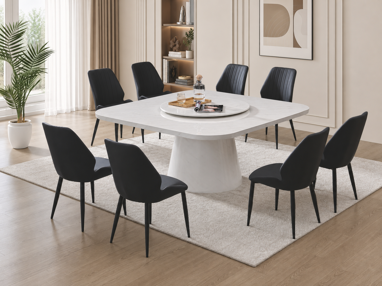 Metropolitan Cube Marble Dining Set 1+8