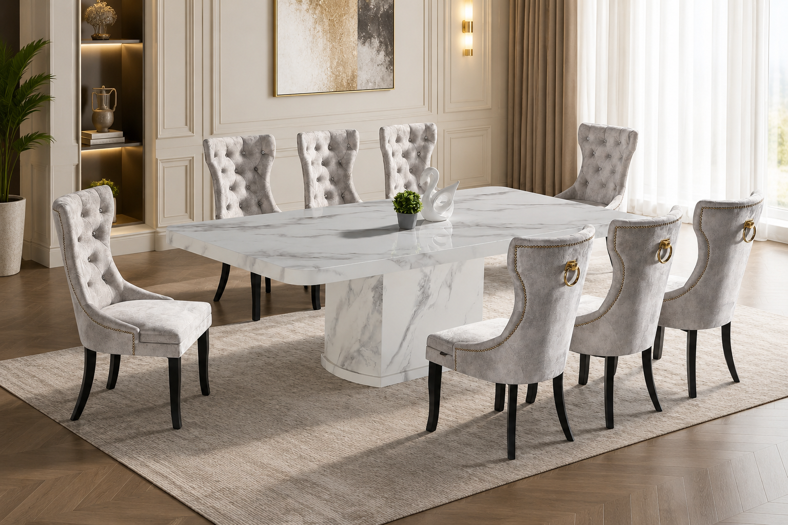 Camden Marble Dining Set 1+8