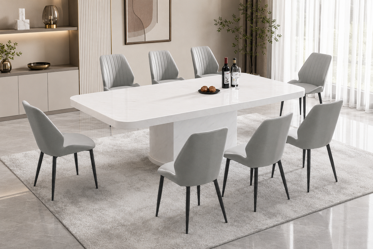 Brixton Marble Dining Set 1+8